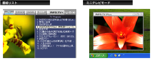 番組リスト/ミニテレビモード